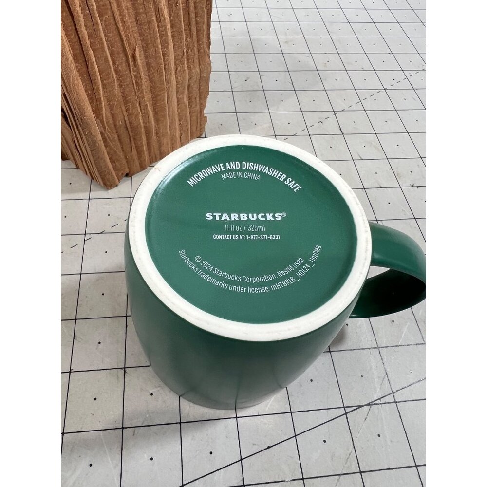 Starbucks 2024 Green Ceramic Coffee Mug 11 Oz ~~minty~~ Perfect Sipping - Picture 6 of 7